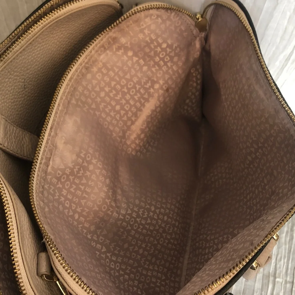KATE SPADE dusty pink pebbled leather large satchel purse bag